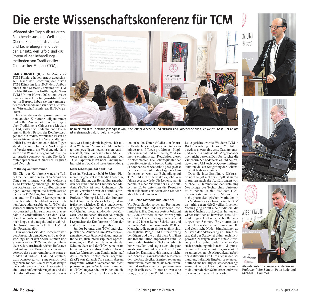 1st Scientific TCM Conference SWISS TCM UNI